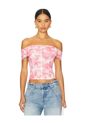 Miaou Magda Corset in Coral. Size M. Also in S.