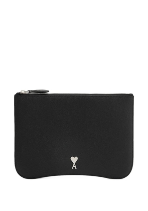 AMI Paris Paris Paris leather pouch - Black