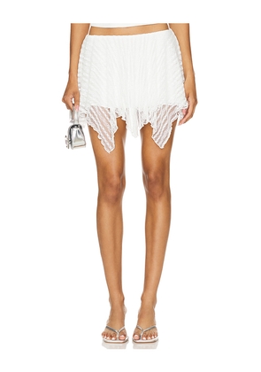 MORE TO COME Mina Mini Skirt in White. Size L. Also in M.