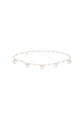Lele Sadoughi Heart Charm Chain Belt in Ivory.