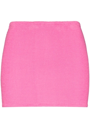 Hunza G crinkled-effect mini skirt - Pink