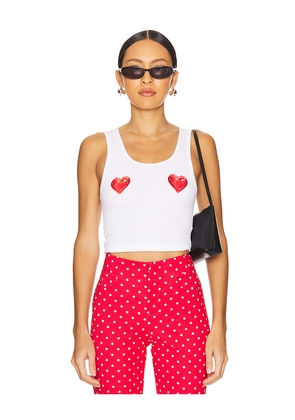 Lovers and Friends Hearts Tank in White. Size L. Also in M, S, XL, XS.