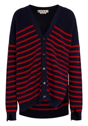 Marni striped V-neck cardigan - Black
