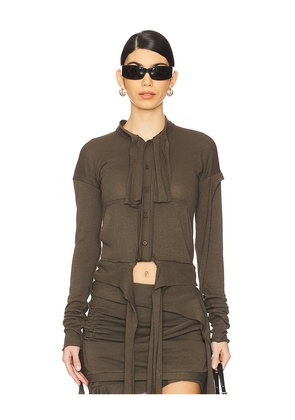 Ottolinger Linen Cardigan in Olive. Size S. Also in XS.