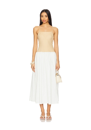 Karina Grimaldi Clara Combo Dress in Neutral. Size L. Also in M.