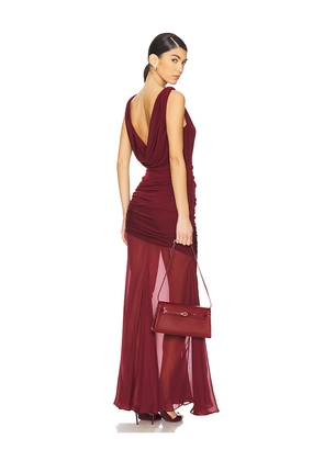 L'Academie by Marianna Enoa Midi Dress in Burgundy. Size L. Also in M, S.