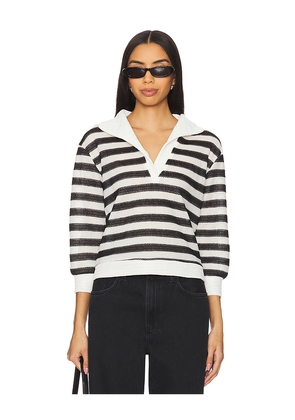 LIONESS Banks Cropped Jersey in Black,White. Size L. Also in S, M.