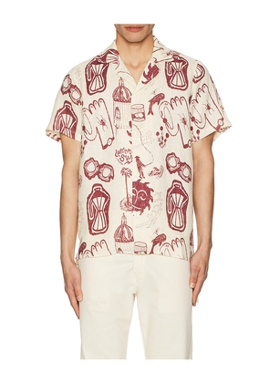 OAS Cantina Cuba Linen Shirt in Ivory. Size L. Also in M, S, XL/1X.