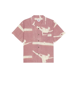 Obey Jacques Woven Shirt in Pink. Size L. Also in S.
