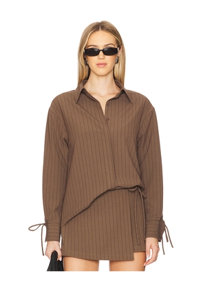 Line & Dot Koa Shirt in Brown. Size M. Also in S, XS.