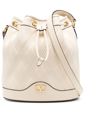 Valentino Garavani quilted bucket bag - White