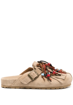 Scarosso Gea bead-detail mules - Neutrals