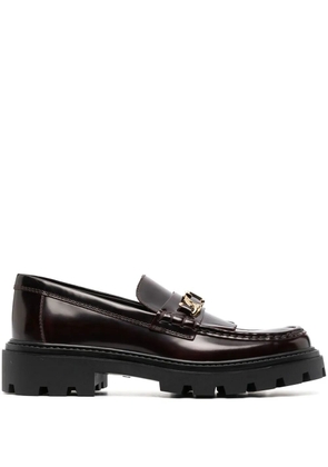 Tod's fringe-detail leather loafers - Red
