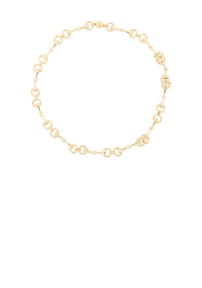 Luv AJ The Horsebit Necklace in Metallic Gold.