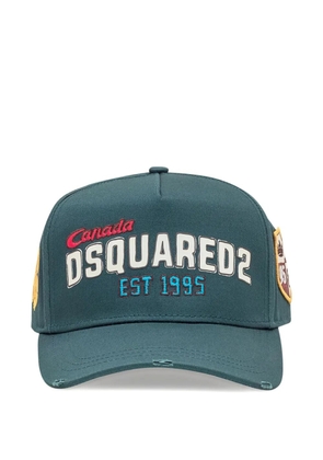 DSQUARED2 logo-print distressed baseball cap - Green