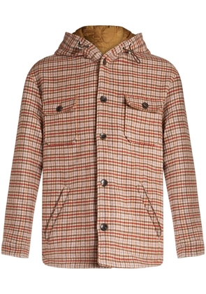ETRO tartan-check hooded shirt jacket - Pink