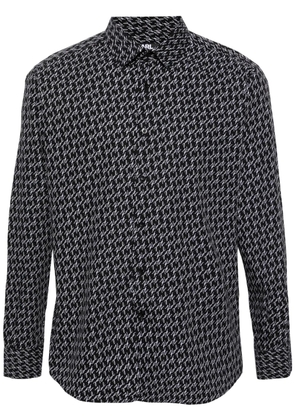 Karl Lagerfeld FF Karligraphy-print cotton shirt - Black