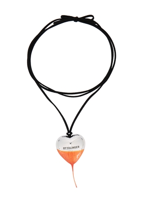 Ottolinger Knotted Heart Necklace in Metallic Gold.