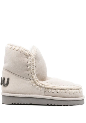 Mou whipstitch-detail sheepskin boots - Neutrals