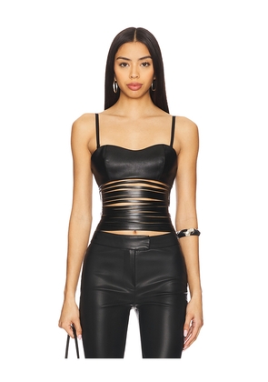 NIIHAI Leather Lazer Top in Black. Size L. Also in M, S, XL, XS.