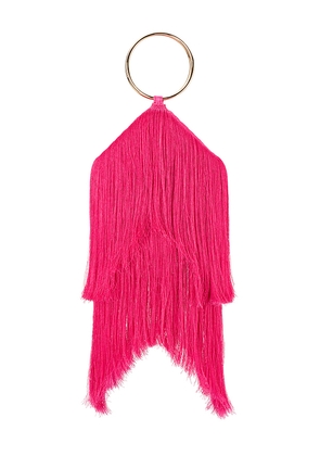 olga berg Jamie Fringed Bag in Fuchsia.