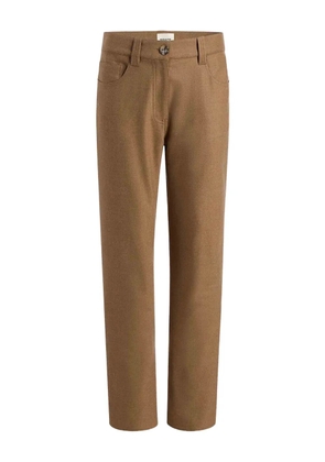 KHAITE straight-leg wool-blend trousers - Brown