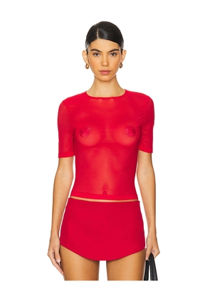 nastyamasha T-shirt With Embroidery Logo in Red. Size S. Also in XS.