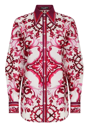 Dolce & Gabbana Majolica-print cotton shirt - Red
