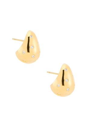 MEGA Sprinkle Teardrop Earrings in Metallic Gold.
