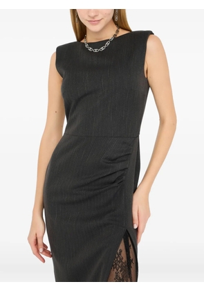 LIU JO pinstripe lace-insert dress - Grey