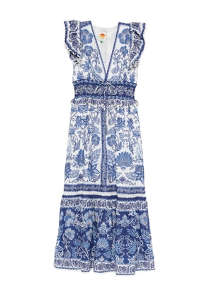 FARM Rio Shell Garden maxi dress - White