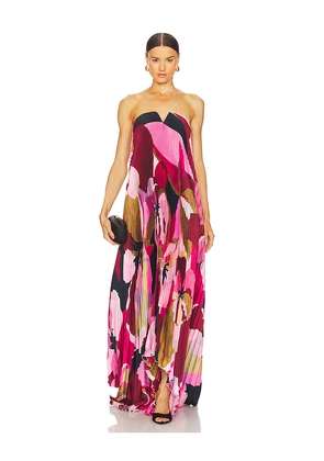 L'IDEE x REVOLVE Black Tie Gown in Capri Print Pink in Pink. Size 10/M. Also in 12/L, 6/XS, 8/S.