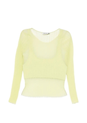 Simkhai long-sleeve sheer top - Green