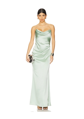 Katie May Taylor Gown in Sage. Size L. Also in M, S, XS.