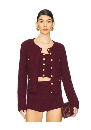 MAJORELLE Evaline Cardigan in Burgundy. Size XS. Also in XXS.