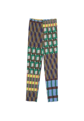 Pleats Please Issey Miyake Harmony printed pleated trousers - Brown