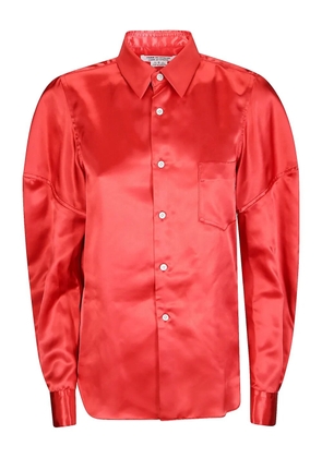 Comme Des Garçons chest-pocket satin shirt - Red