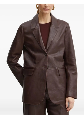 Forte Forte leather single-breasted blazer - Brown