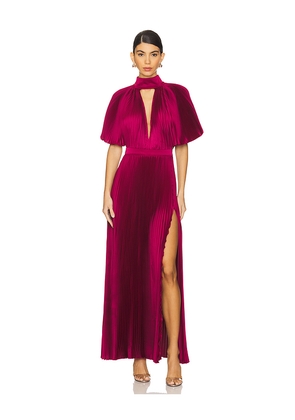 L'IDEE Anais Split Gown in Burgundy. Size 10/M. Also in 8/S.