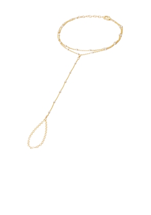 NAiiA Lola Double Hand Chain in Metallic Gold.