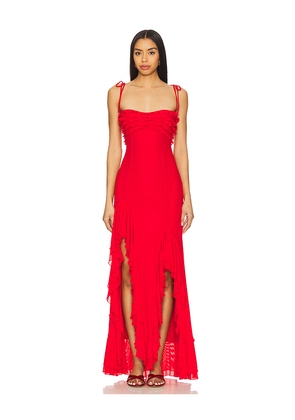 MAJORELLE Charrisse Gown in Red. Size L. Also in M, S.