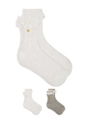 Lele Sadoughi Set Of 2 Heather Socks in Grey.