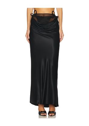 MARRKNULL Vine Flowers Long Skirt in Black. Size M. Also in S, XS.