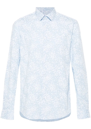 Calvin Klein floral-print cotton shirt - C1S CALM BLUE