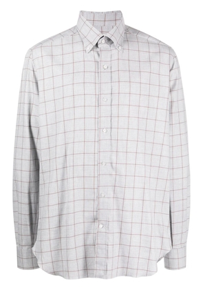 Luciano Barbera check-pattern cotton shirt - Grey