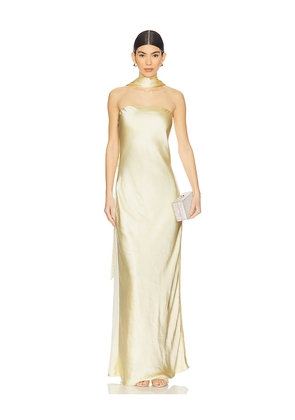 MISHA Lilia Gown in Lemon. Size M. Also in S, XS, XXL, XXS.