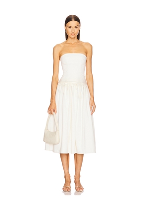 LOBA Sharon Midi Dress in Ivory. Size L. Also in M, XL.