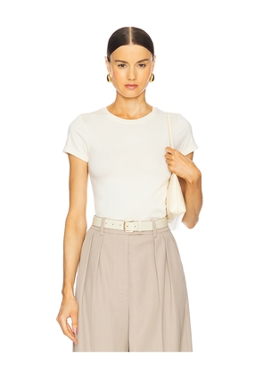 L'AGENCE Ressi Crew Neck Short Sleeve Tee in White. Size L. Also in S, XL.