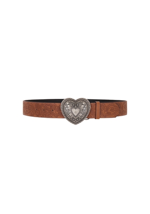 Lovers and Friends Heart Buckle Belt in Brown. Size M/L. Also in XS/S.