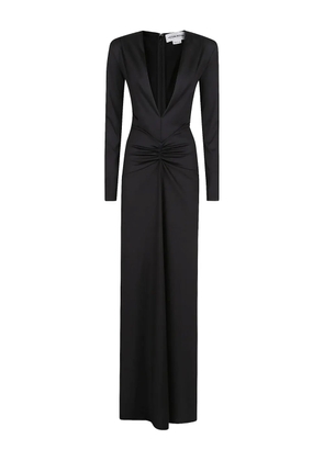 Victoria Beckham plunge-neck gathered maxi dress - Black